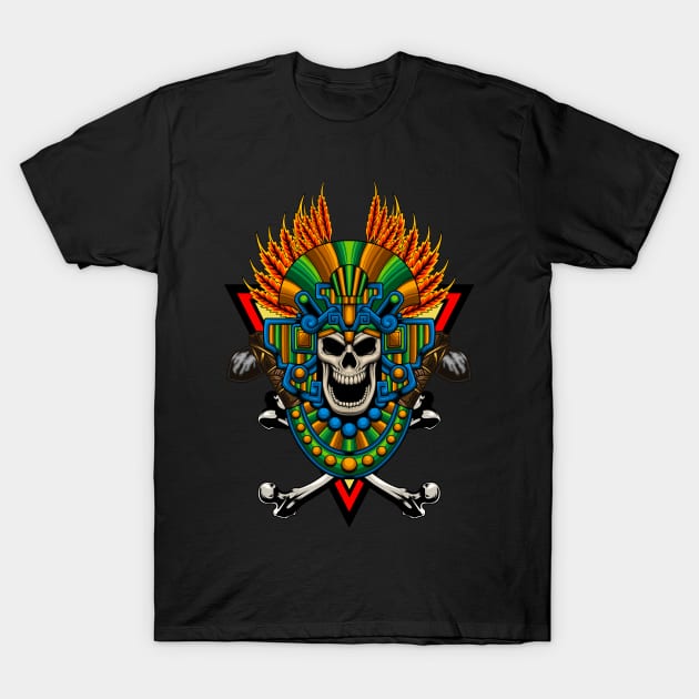 Aztec Skull 1.5 T-Shirt by Harrisaputra